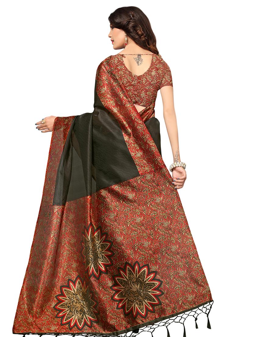 solid bordered saree with blouse - 16847221 - Zoom Image - 2