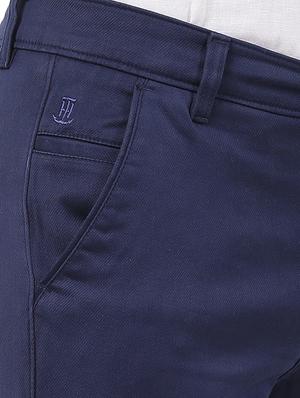 blue solid chinos - 16847276 - Standard Image - 5