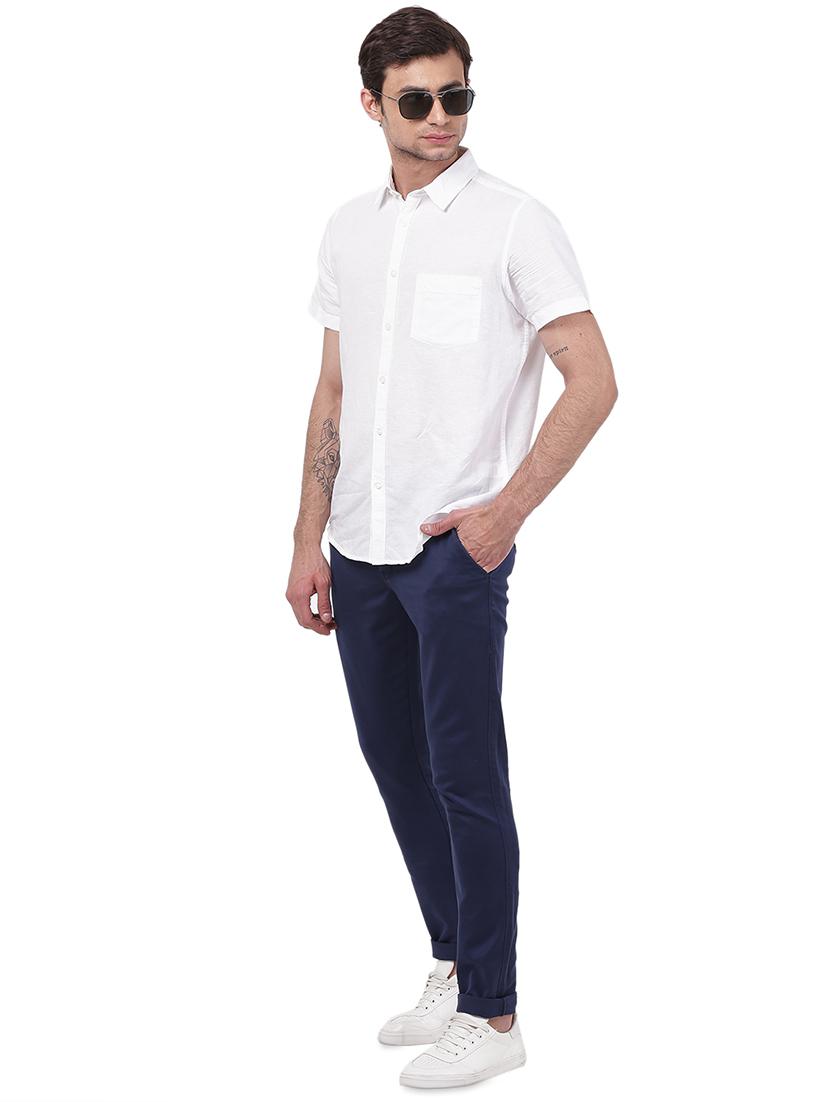 blue solid chinos - 16847276 - Zoom Image - 4