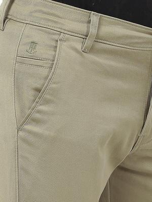 beige solid chinos - 16847277 - Standard Image - 5