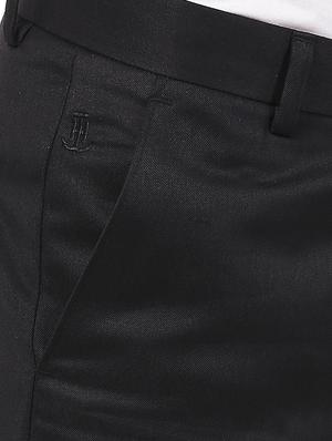 black solid flat front formal trouser - 16847278 - Standard Image - 5