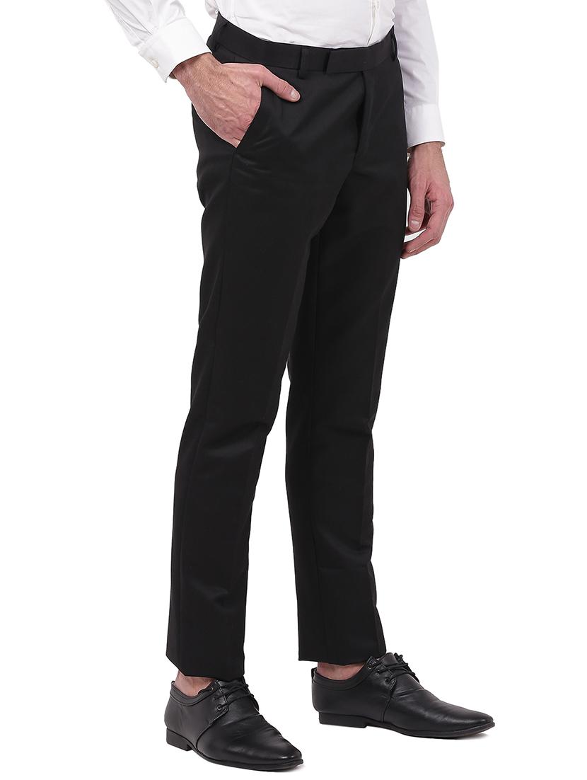 black solid flat front formal trouser - 16847278 - Zoom Image - 2