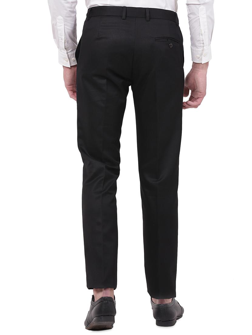 black solid flat front formal trouser - 16847278 - Zoom Image - 3