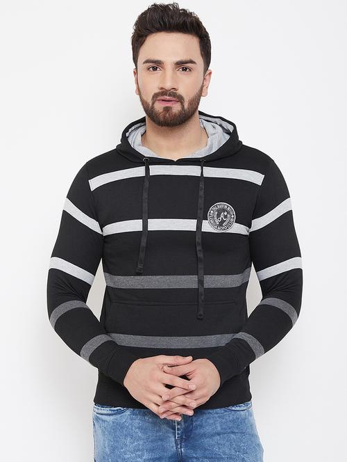 black fleece striped sweatshirt - 16847280 - Standard Image - 1