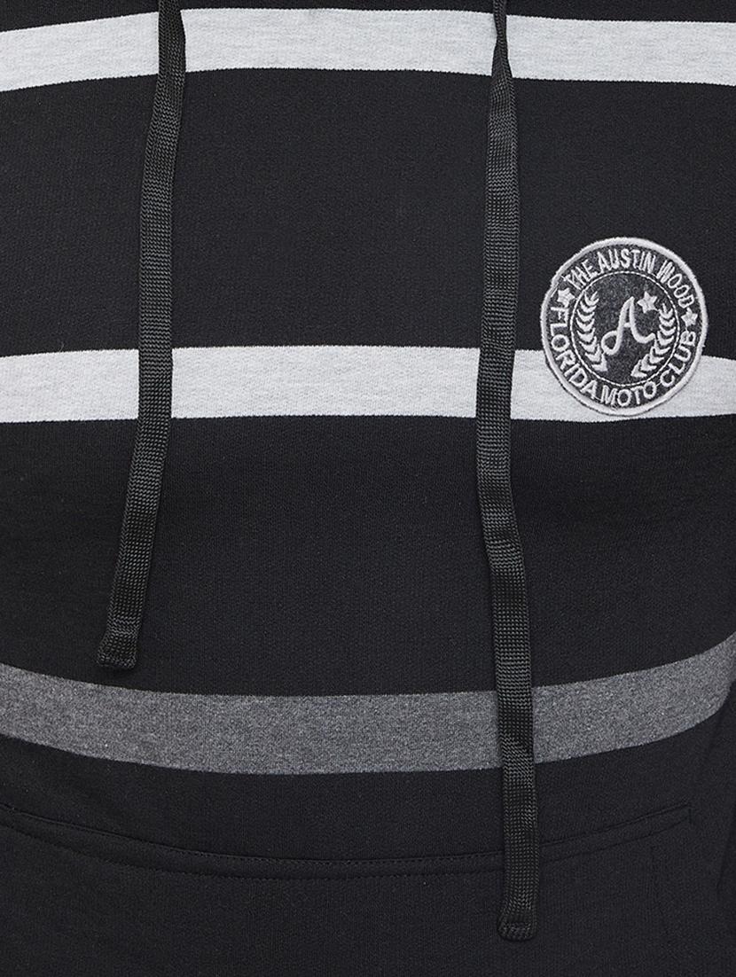 black fleece striped sweatshirt - 16847280 - Zoom Image - 5