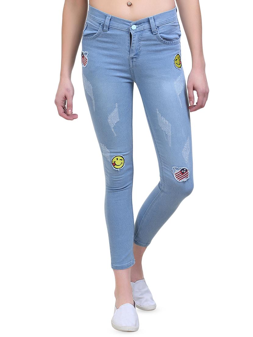 quirky patch distressed jeans - 16847305 - Zoom Image - 1
