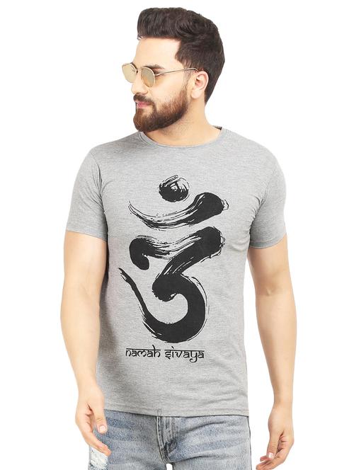 grey chest print t-shirt - 16847441 - Standard Image - 1