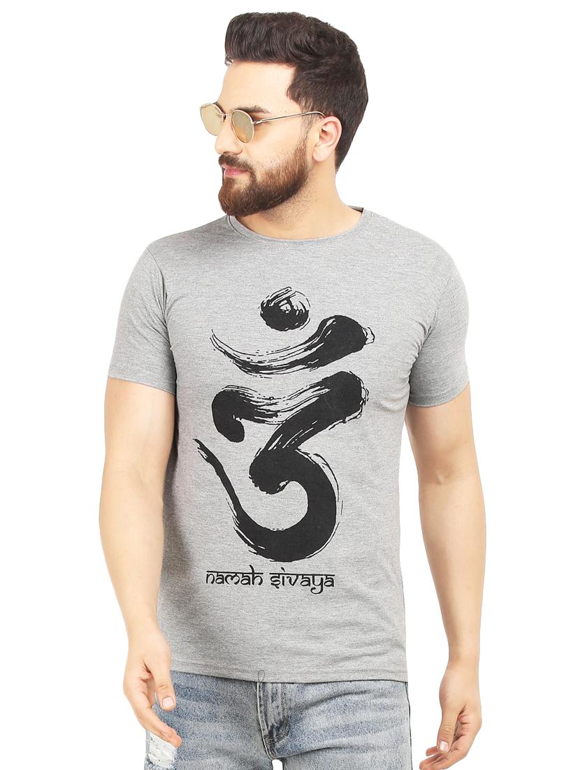 grey chest print t-shirt - 16847441 - Zoom Image - 1