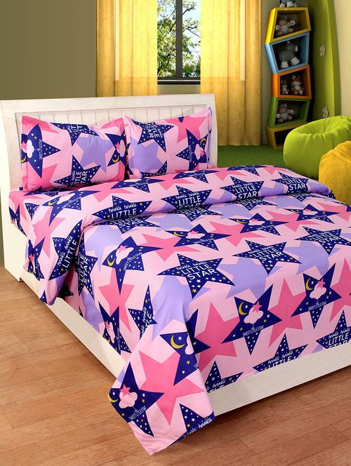 cotton double bed sheet with 2 pillow covers - 16847444 - Standard Image - 1