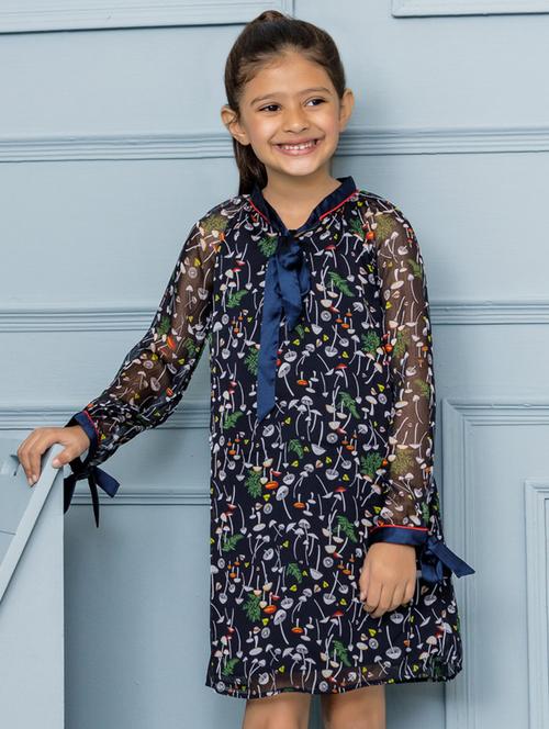 blue polyester frock - 16847482 - Standard Image - 1