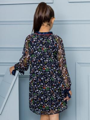 blue polyester frock - 16847482 - Standard Image - 3