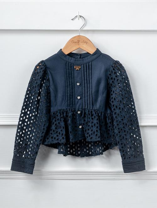 blue viscose regular top - 16847493 - Standard Image - 1