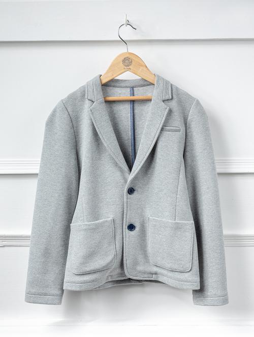 grey cotton blazer jacket - 16847657 - Standard Image - 1