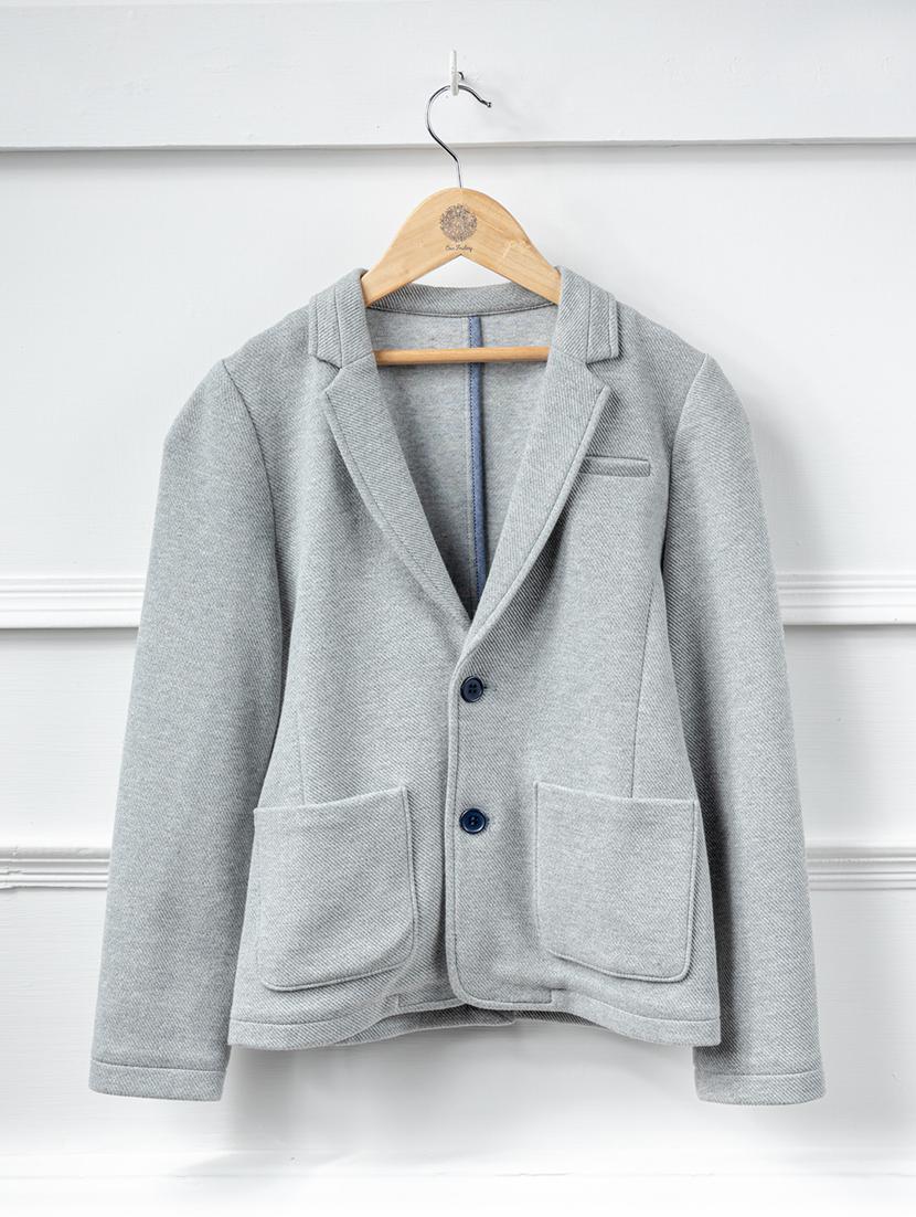 grey cotton blazer jacket - 16847657 - Zoom Image - 1