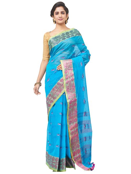 bordered tant saree - 16847714 - Standard Image - 1