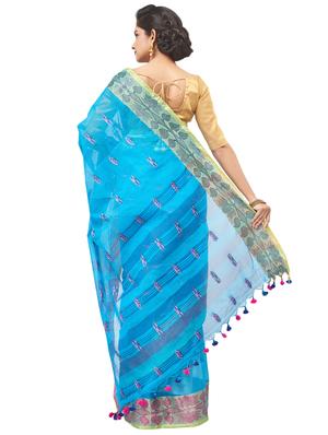 bordered tant saree - 16847714 - Standard Image - 2