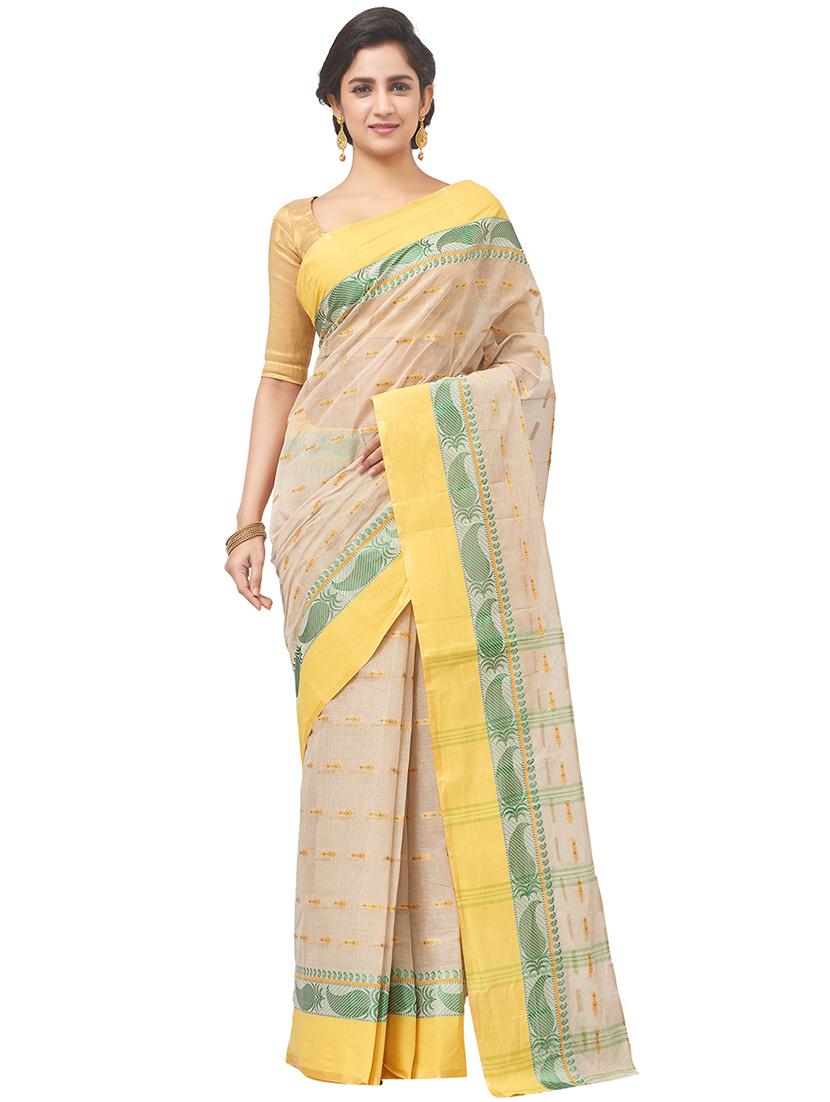 bordered tant saree - 16847739 - Zoom Image - 1