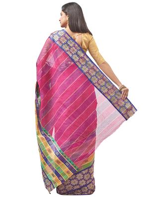 bordered tant saree - 16847744 - Standard Image - 2