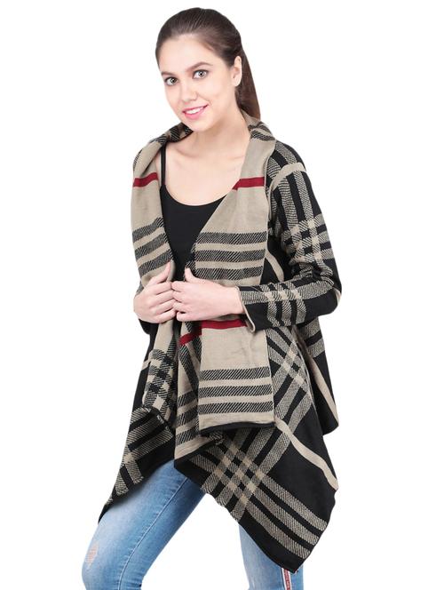 checkered asymmetric shrug - 16847754 - Standard Image - 1