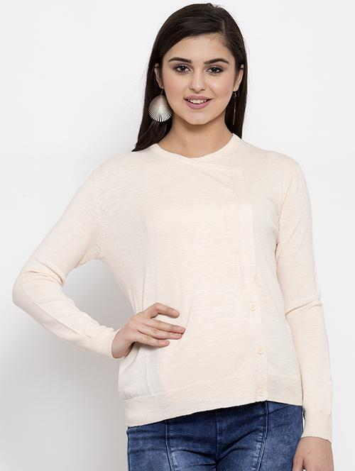 wrap neck solid pullover - 16847787 - Standard Image - 1