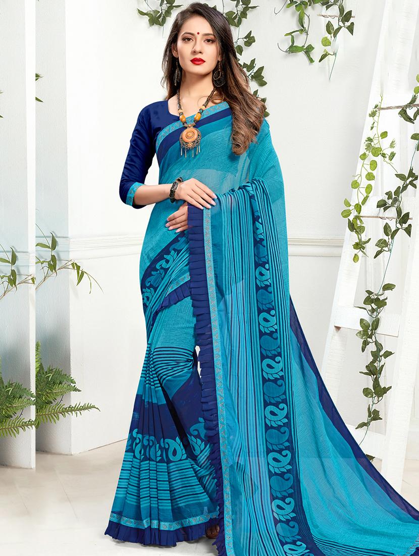 paisley printed saree with blouse - 16847847 - Zoom Image - 1