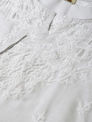chikankari straight kurti - 16847877 - Standard Image - 5