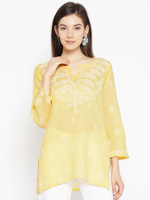 chikankari straight kurti - 16847878 - Standard Image - 1
