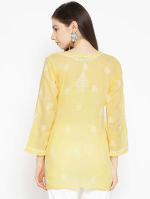 chikankari straight kurti - 16847878 - Standard Image - 3