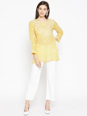 chikankari straight kurti - 16847878 - Standard Image - 4