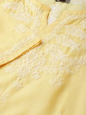 chikankari straight kurti - 16847878 - Standard Image - 5