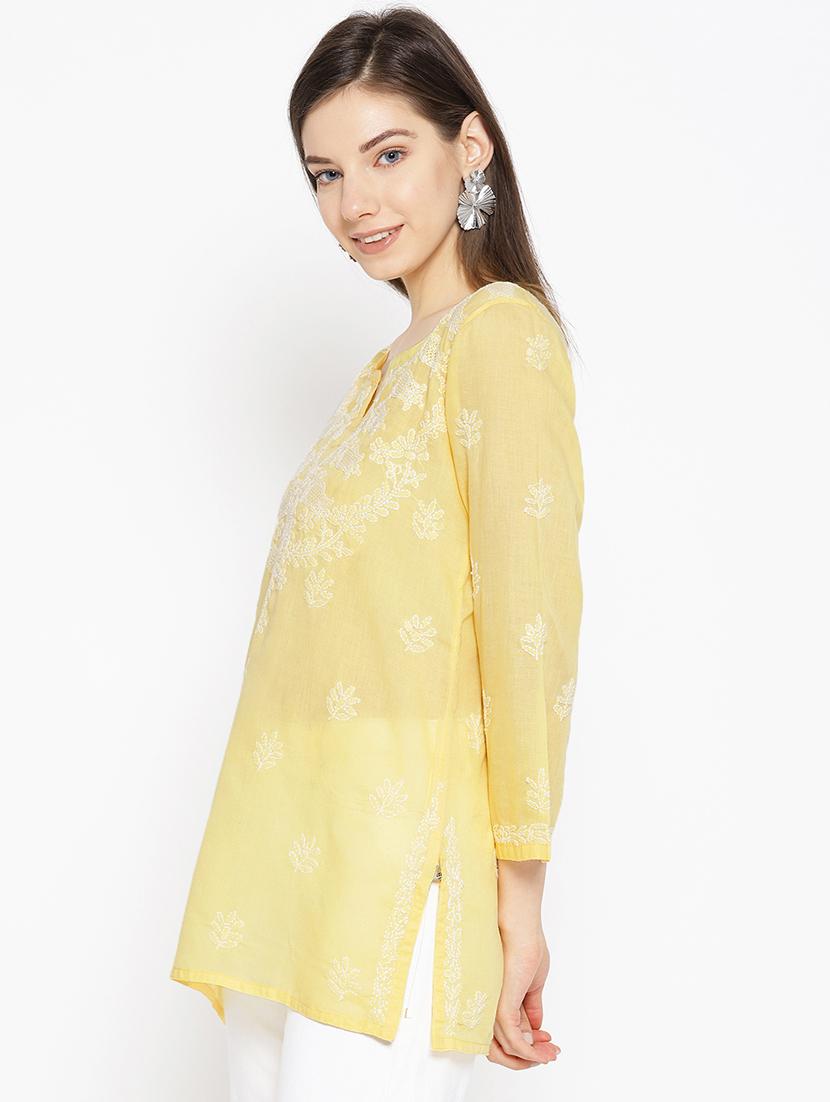 chikankari straight kurti - 16847878 - Zoom Image - 2