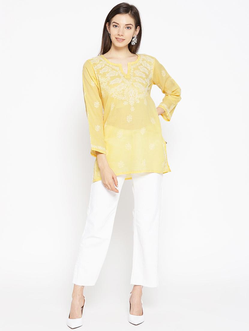 chikankari straight kurti - 16847878 - Zoom Image - 4
