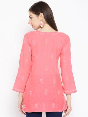 chikankari straight kurti - 16847880 - Standard Image - 3