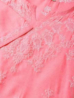 chikankari straight kurti - 16847880 - Standard Image - 5