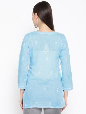 chikankari straight kurti - 16847881 - Standard Image - 3