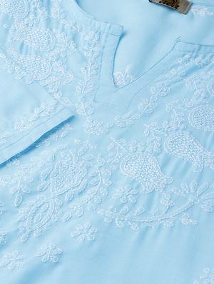 chikankari straight kurti - 16847881 - Standard Image - 5