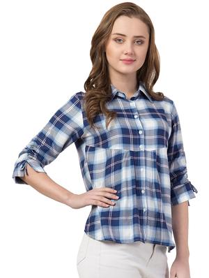 ruched detail checkered shirt - 16847951 - Standard Image - 2