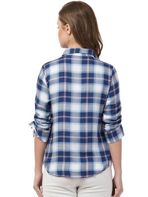 ruched detail checkered shirt - 16847951 - Standard Image - 3