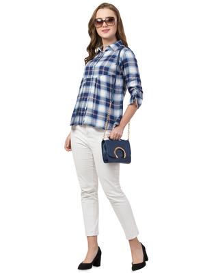 ruched detail checkered shirt - 16847951 - Standard Image - 4
