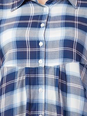 ruched detail checkered shirt - 16847951 - Standard Image - 5