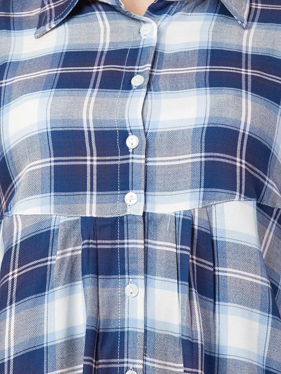 ruched detail checkered shirt - 16847951 - Zoom Image - 5