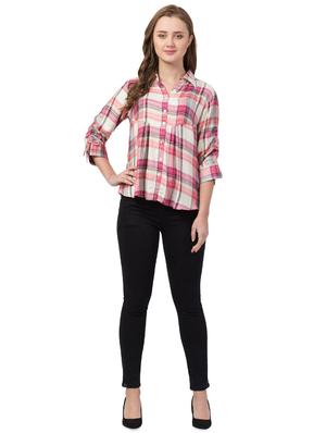 ruched detail checkered shirt - 16847952 - Standard Image - 4