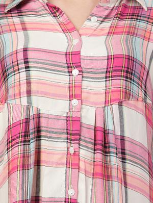 ruched detail checkered shirt - 16847952 - Standard Image - 5
