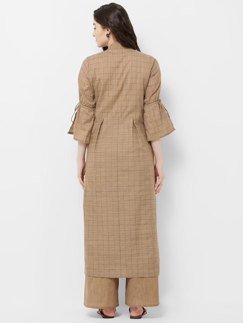 solid straight kurta - 16847961 - Zoom Image - 3