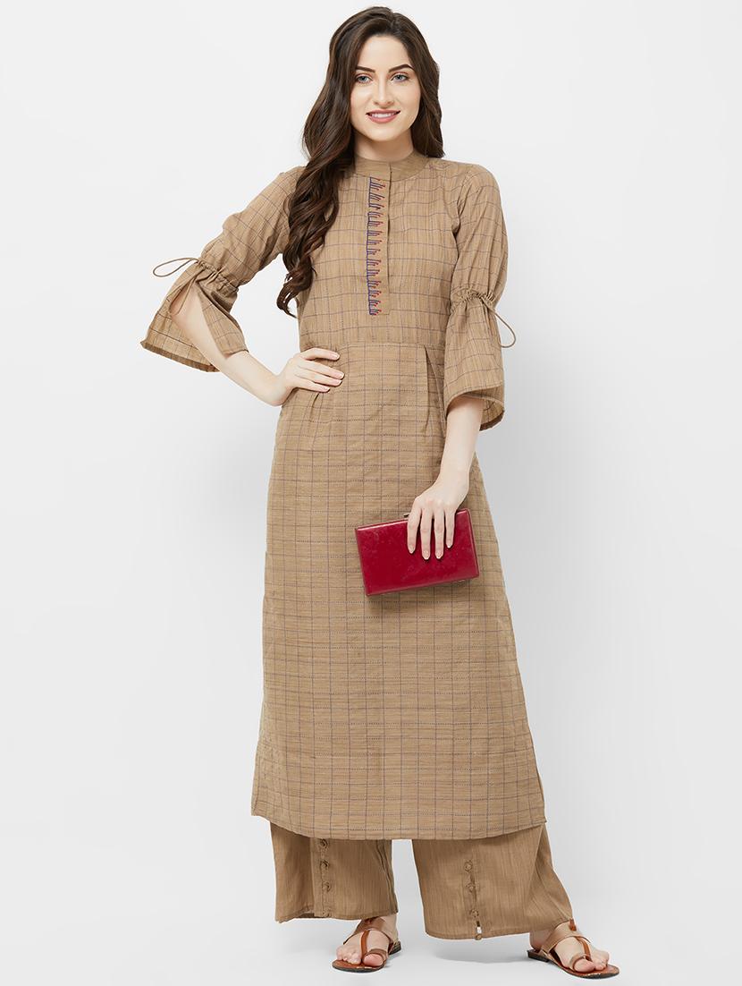 solid straight kurta - 16847961 - Zoom Image - 4