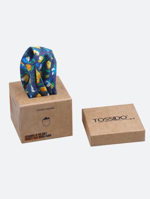 blue cotton pocketsquare - 16847963 - Standard Image - 4