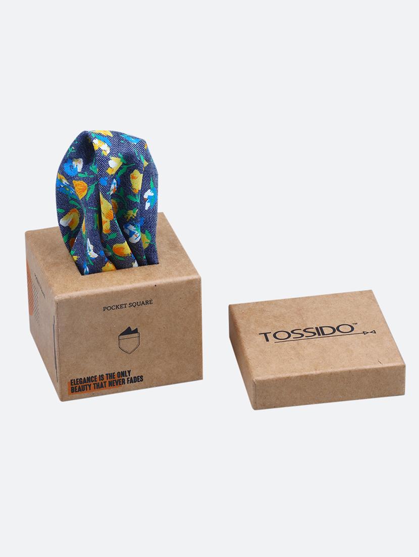 blue cotton pocketsquare - 16847963 - Zoom Image - 4