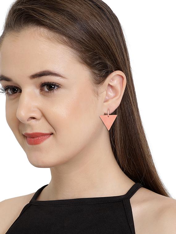 gold metal drop earring - 16848037 - Zoom Image - 3