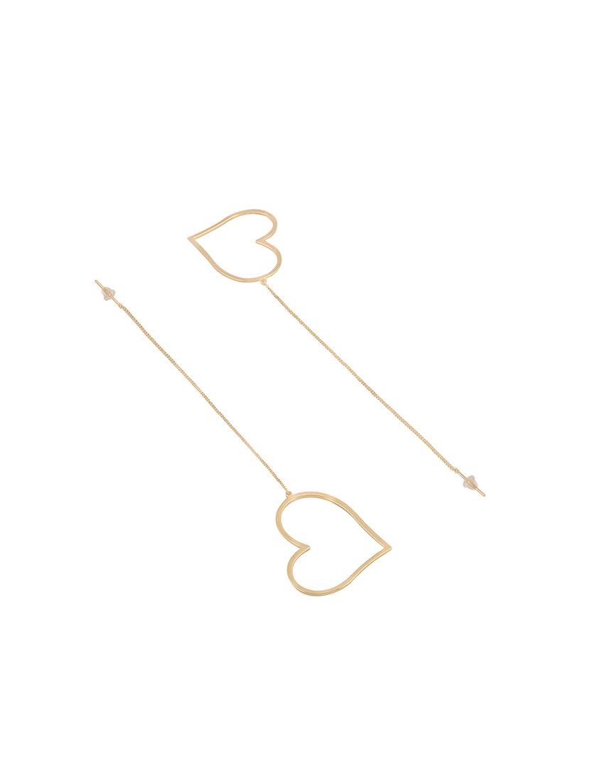 gold metal drop earring - 16848041 - Zoom Image - 2