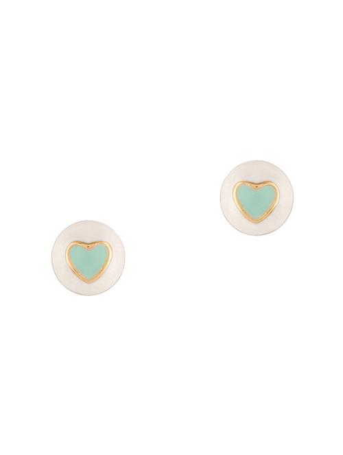 blue gold metal studs earring - 16848043 - Standard Image - 1